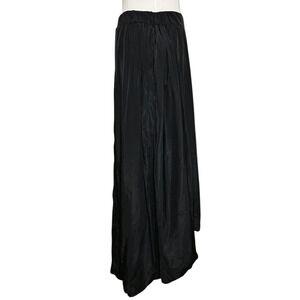 Planet by Lauren G Black Washable Silk Bubble Maxi Asymmetrical Skirt Size Large